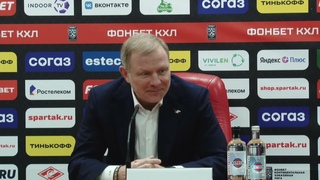 Тренер Спартака Алексей Жамнов после матча против ХК СКА в 28-м туре КХЛ-23/24