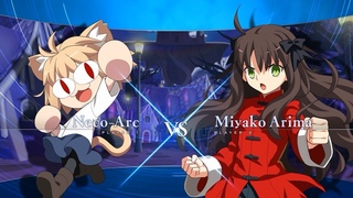 MELTY BLOOD: TYPE LUMINA &quotNeco-Arc VS Miyako Arima" Gameplay Video