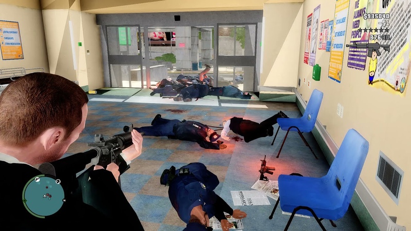 Grand Theft Auto IV 6 Star Wanted Level Hospital Shootout with Brave FIB