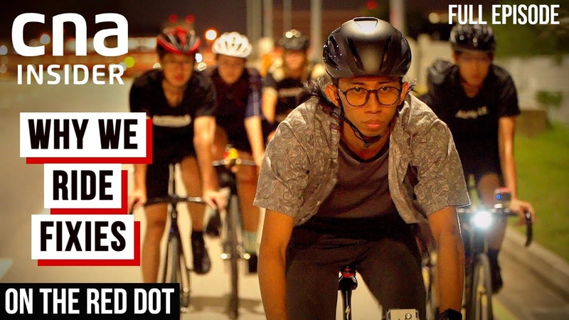 Young Reckless Fixie ( Fixed Gear Bike) Enthusiasts In Singapore, On The Red Dot, Full
