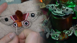 Making An Embroidered Moth Brooch // Emperor Moth