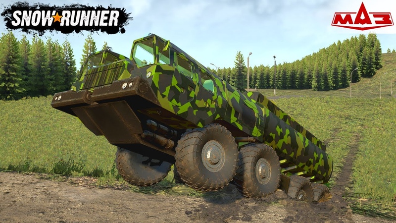 Snow Runner MAZ 543 Heavy Army Truck Test