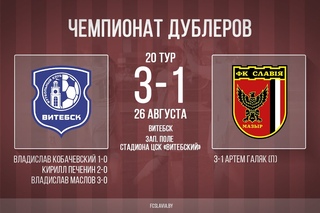 Чемпионат дублеров. Витебск - Cлавия