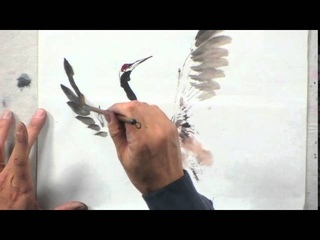 Painting a Japanese Crane with Lian Quan Zhen
