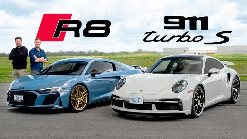 2021 Porsche 911 Turbo S vs Audi R8 V10 Decennium, , DRAG RACE, ROAD TRACK