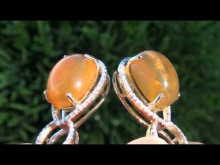 UNIQUE  Carat Mexican Fire Opal Earrings - $1 Million Dollar Estate Auction
