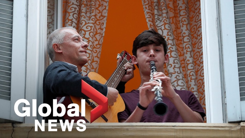 Coronavirus outbreak: Italian residents join together to sing from balconies during