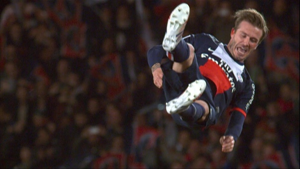 David Beckham in the last game of his