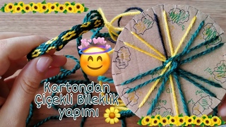 Kartondan bileklik yapm | kumihimo iek bileklik | Kumihimo Kumimari